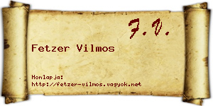 Fetzer Vilmos névjegykártya